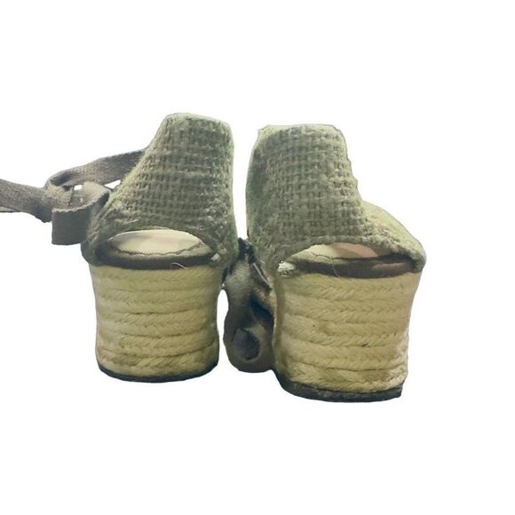 UGG Brianda Military Green Espadrille Cotton Sheepskin Wedge Sandals UGG Shoes T - Picture 3 of 9